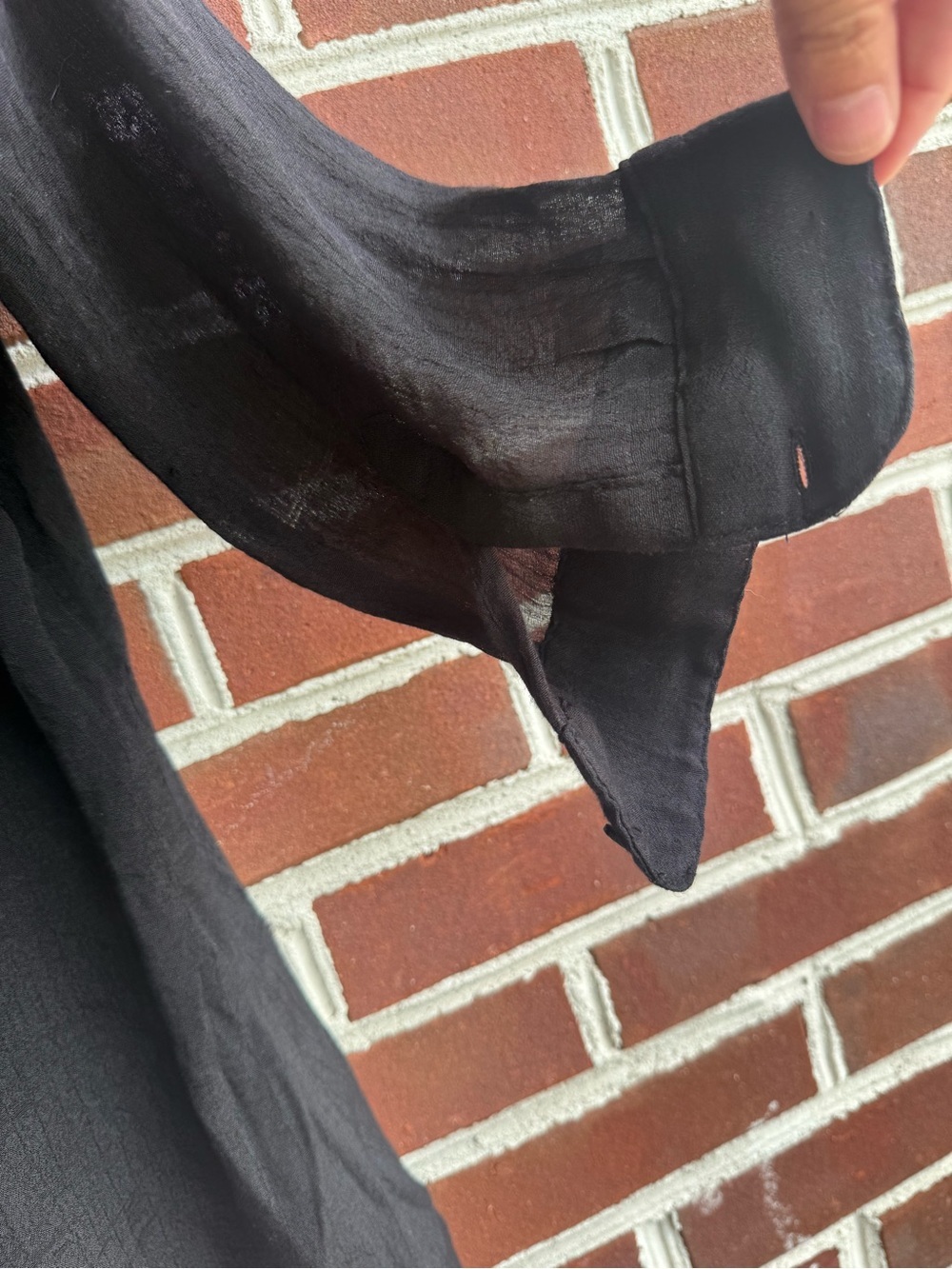 Fever Black Sheer Viscous Blend Summer Button Down Top L - Picture 7 of 10